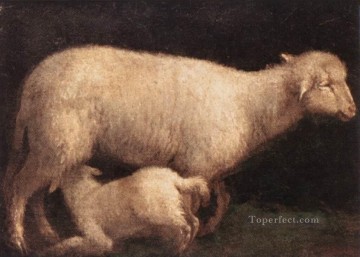 羊と子羊ヤコポ・ダ・ポンテ・ヤコポ・バッサーノの動物 Oil Paintings